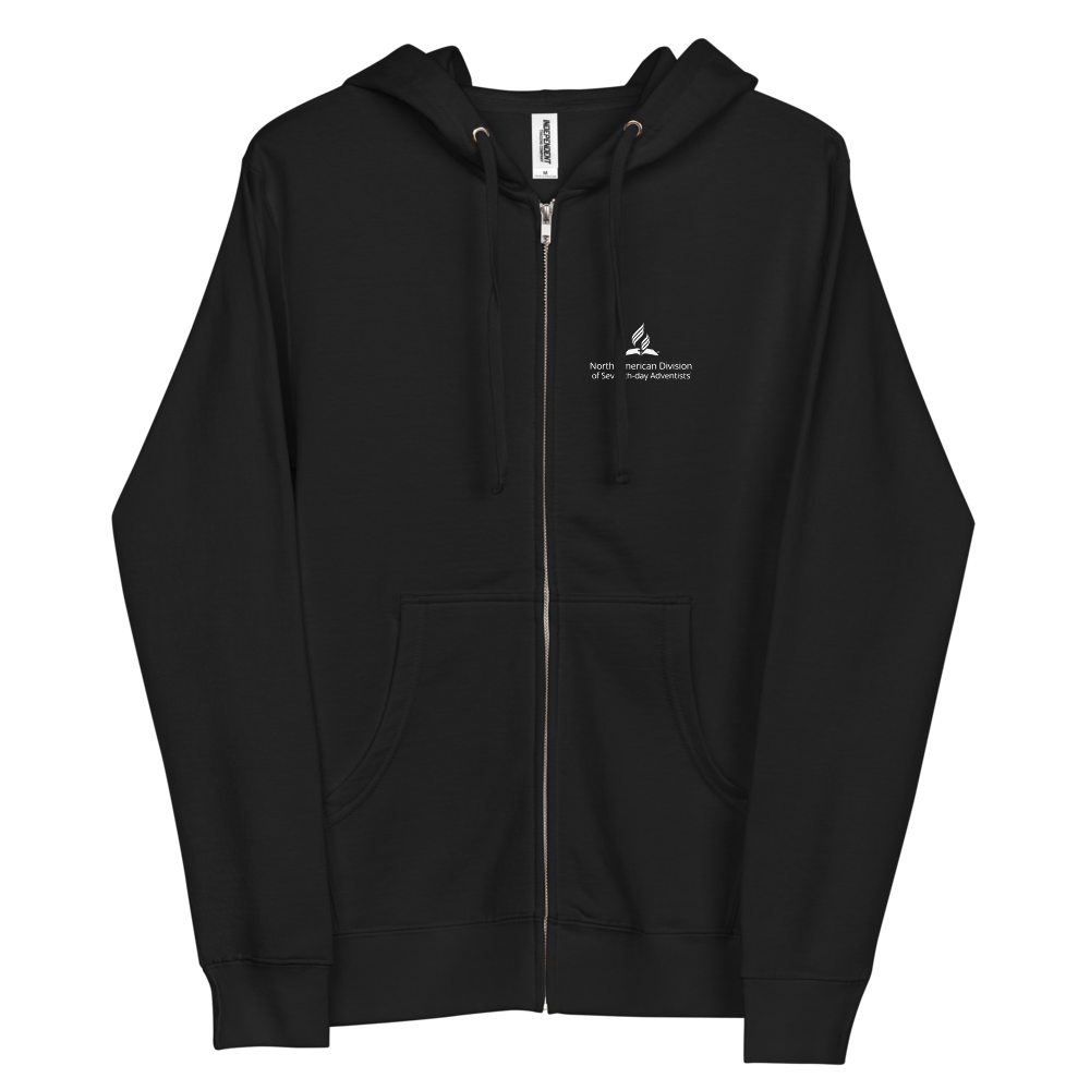 Unisex fleece zip up hoodie