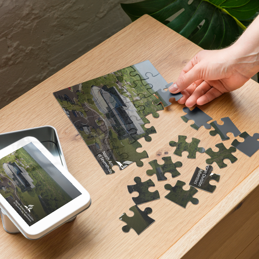 Puzzle with metal box